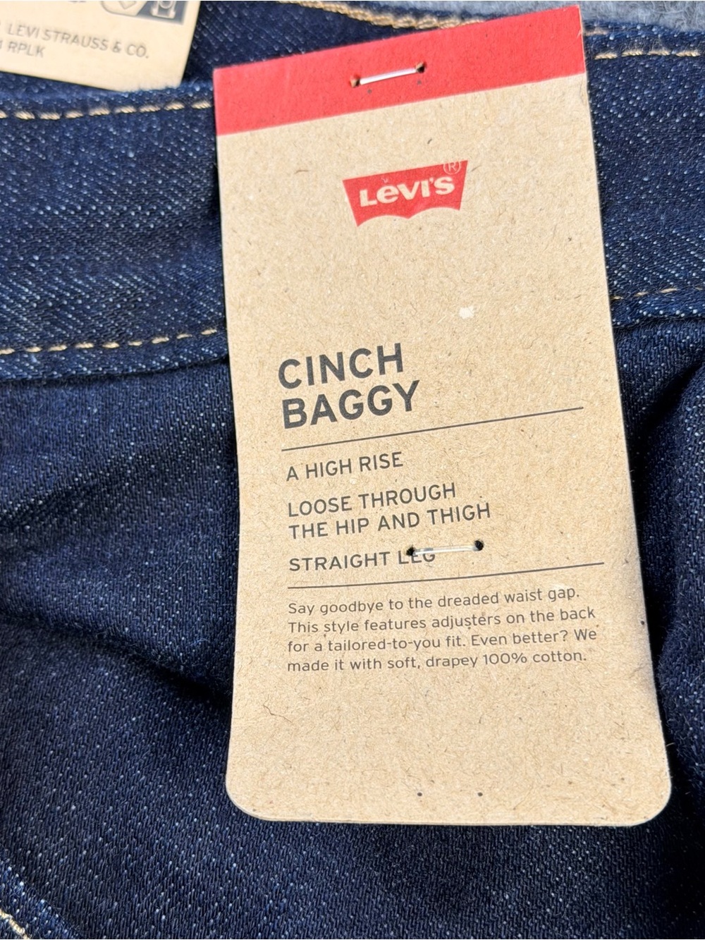 Levi’s Women's Dark Wash Cinch Baggy Jeans size 31x31 - Picture 7 of 12